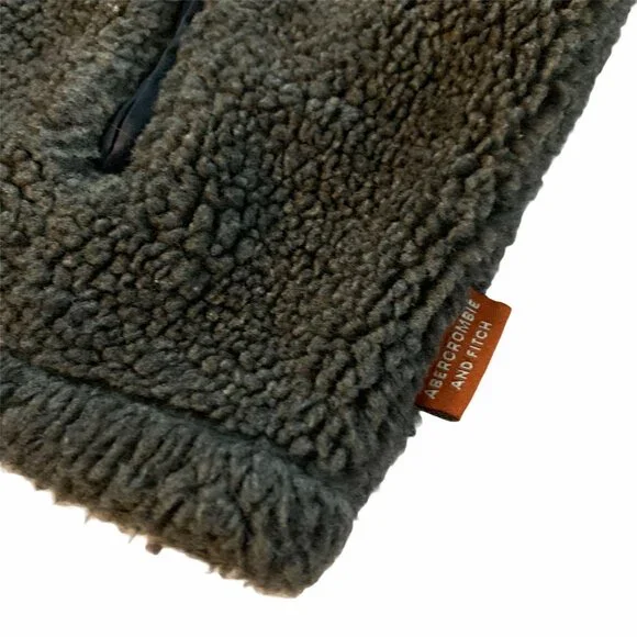 Men's Abercrombie & Fitch Heavy Fleece Lined Full Zip Vest Large Grey Or… - Picture 5 of 7